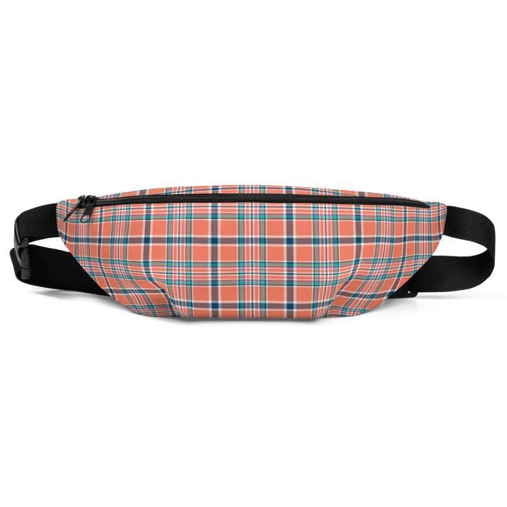 Orange Coral and Blue Plaid Fanny Pack product image (2)