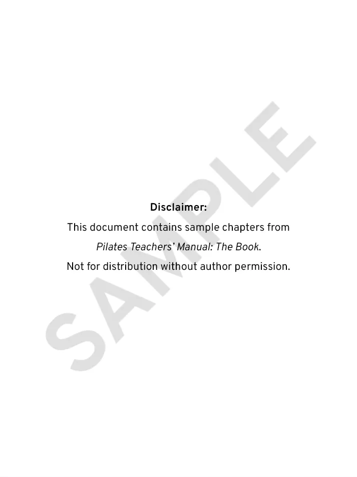 Sample chapters - Pilates Teachers' Manual: The Book product image (2)
