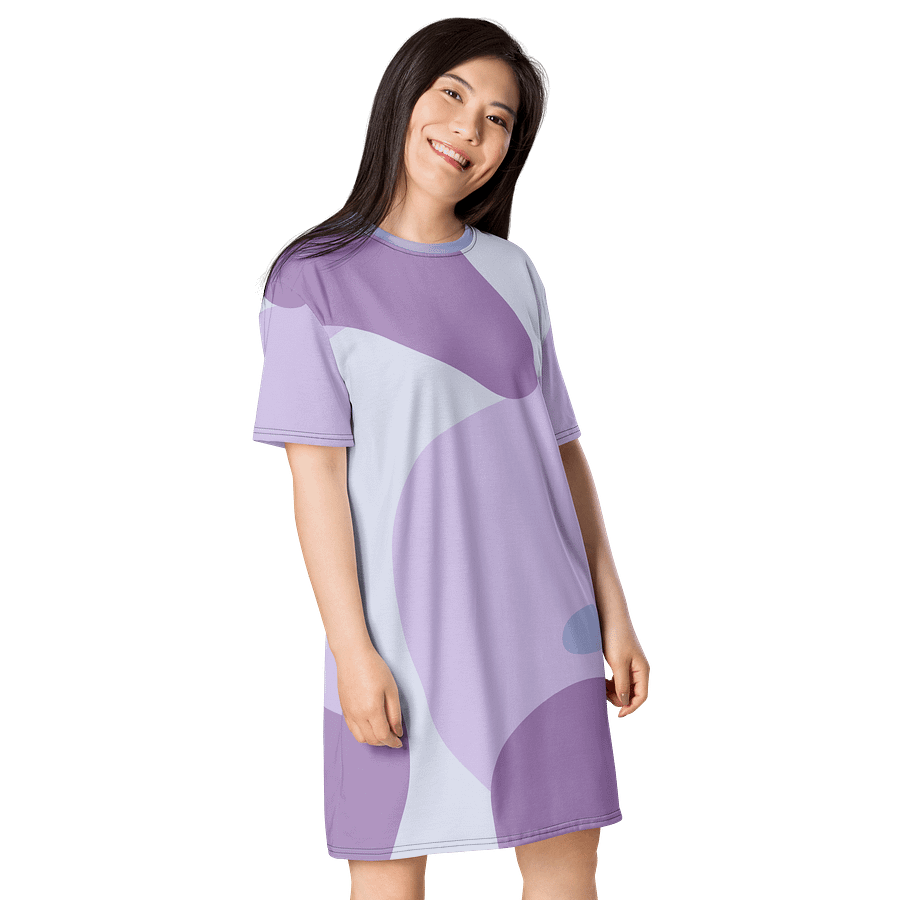 Elegant Purple Swirl Oversized T-Shirt Dress - Exclusive TDSMUSIC Design product image (4)