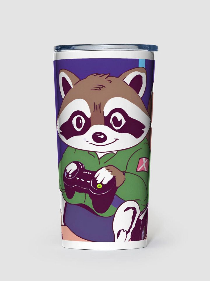 Gamer Raccoon Stainless Steel Tumbler product image (1)
