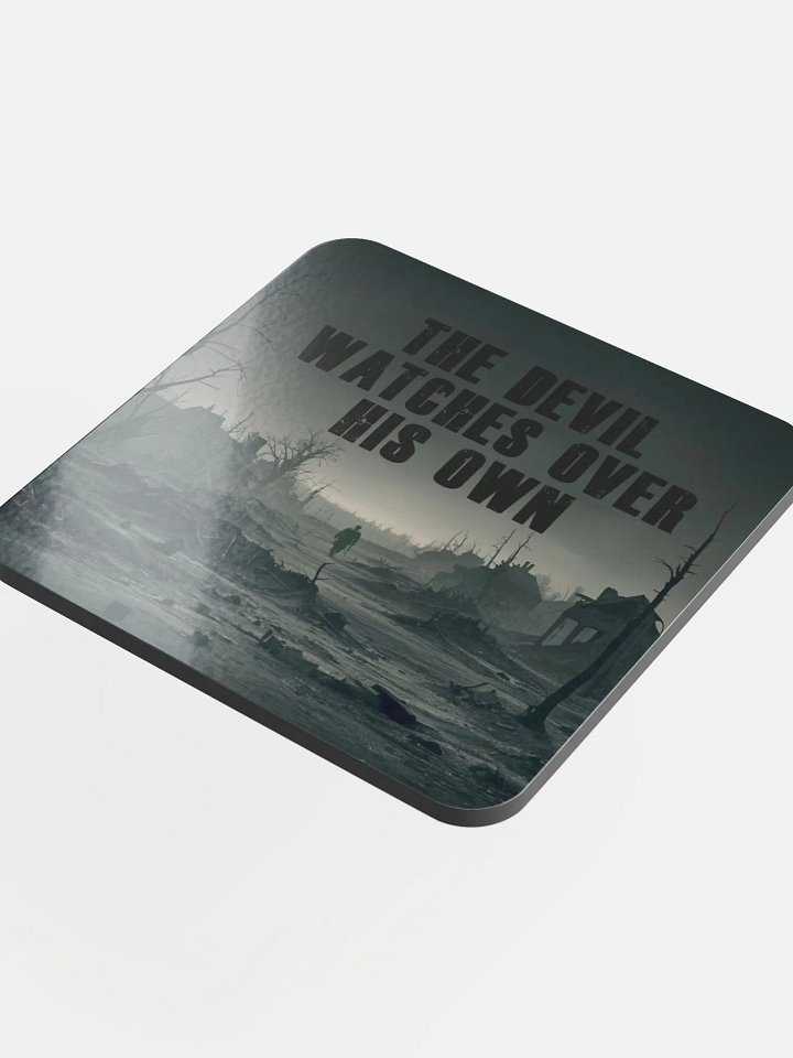 The Devil Watches Over His Own - Glossed Cork Coaster product image (1)