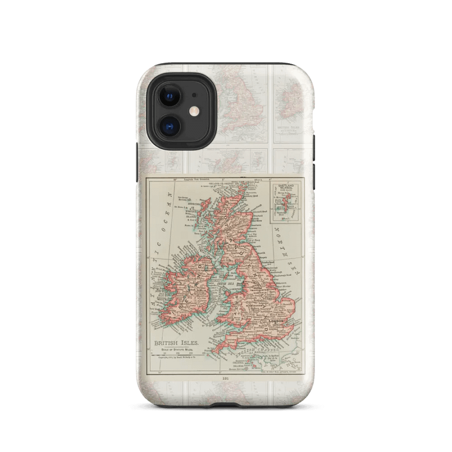 Antique British Isles Map iPhone® Tough Case product image (47)