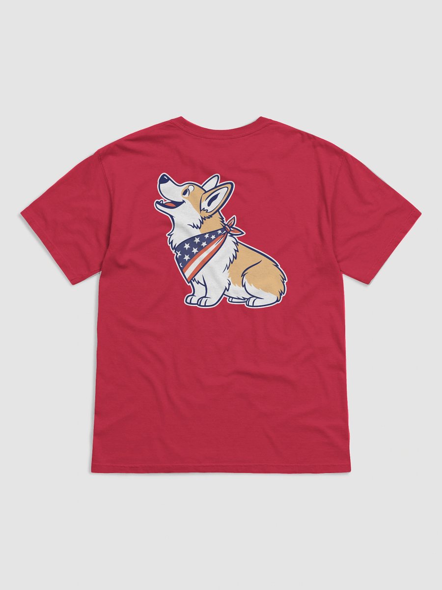 Cute Corgi Graphic T-Shirt (Back), 4th of July, Patriotic Unisex Garment-Dyed Tee product image (11)