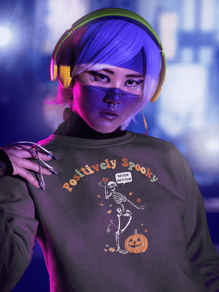 Retro Spooky Skeleton Halloween Sweatshirt product image (1)