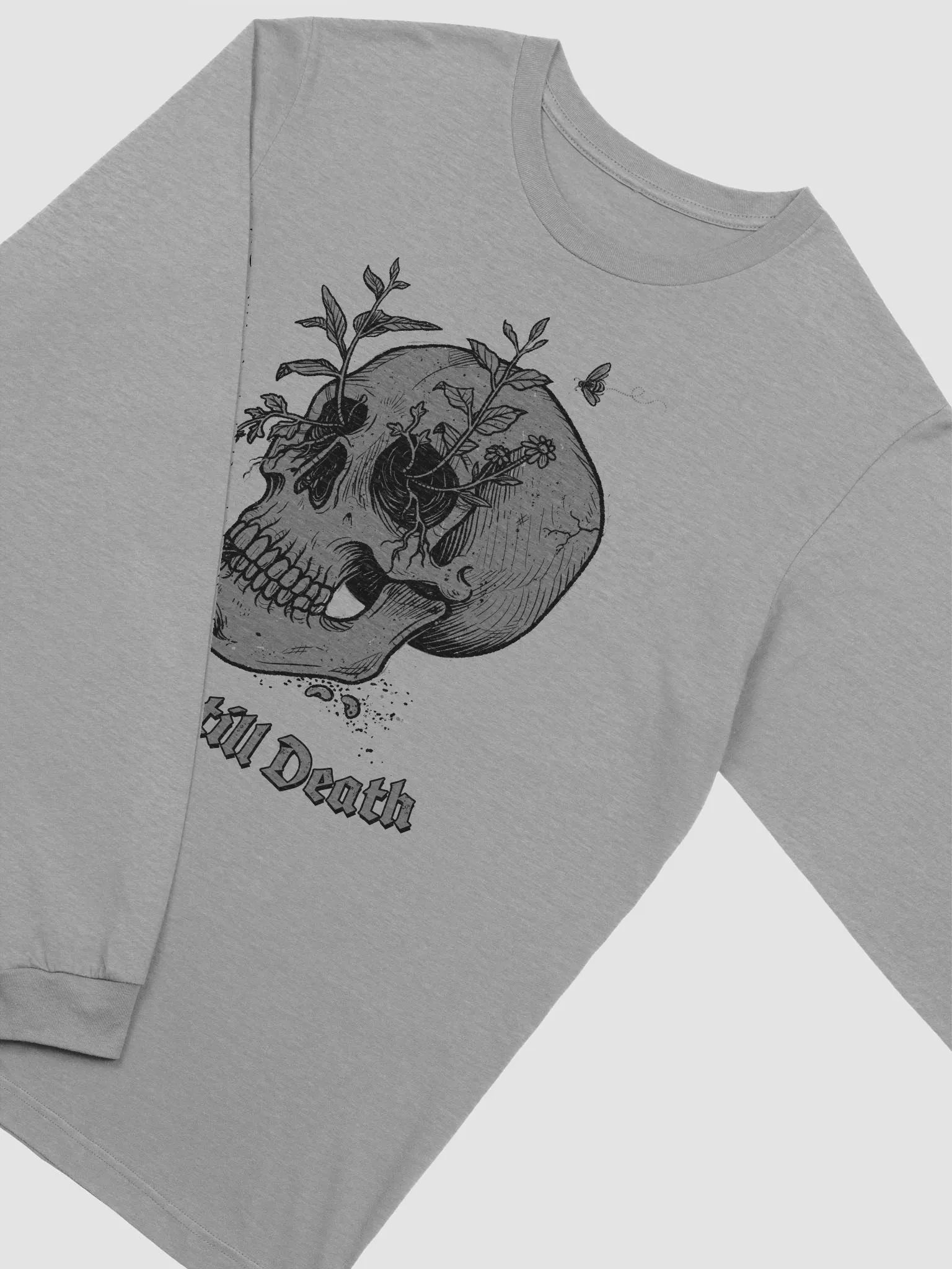 Vegan till Death black and gray print long sleeve product image (3)