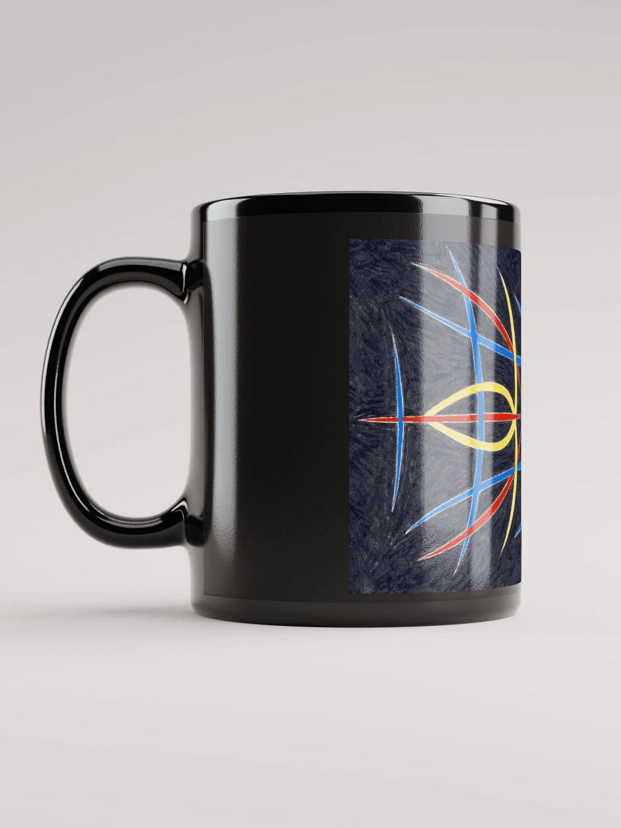 Pinstripe One Black Glossy Mug product image (3)