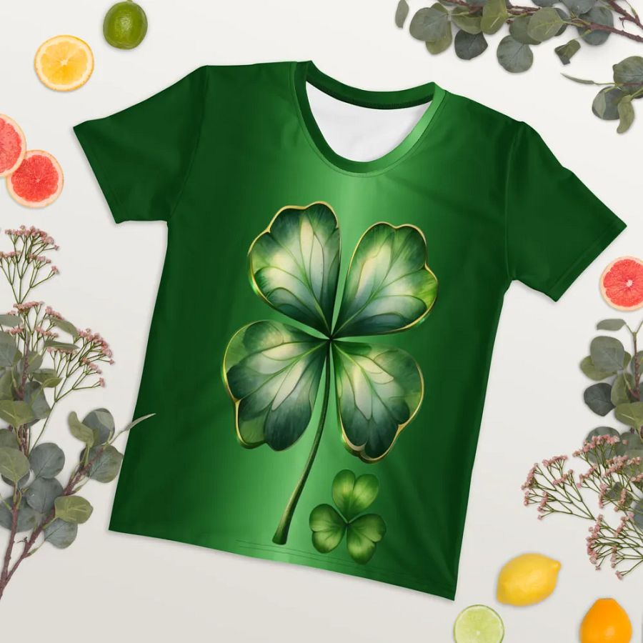 Four Leaf Clover St. Patricks Day All Over Print T-shirt product image (7)
