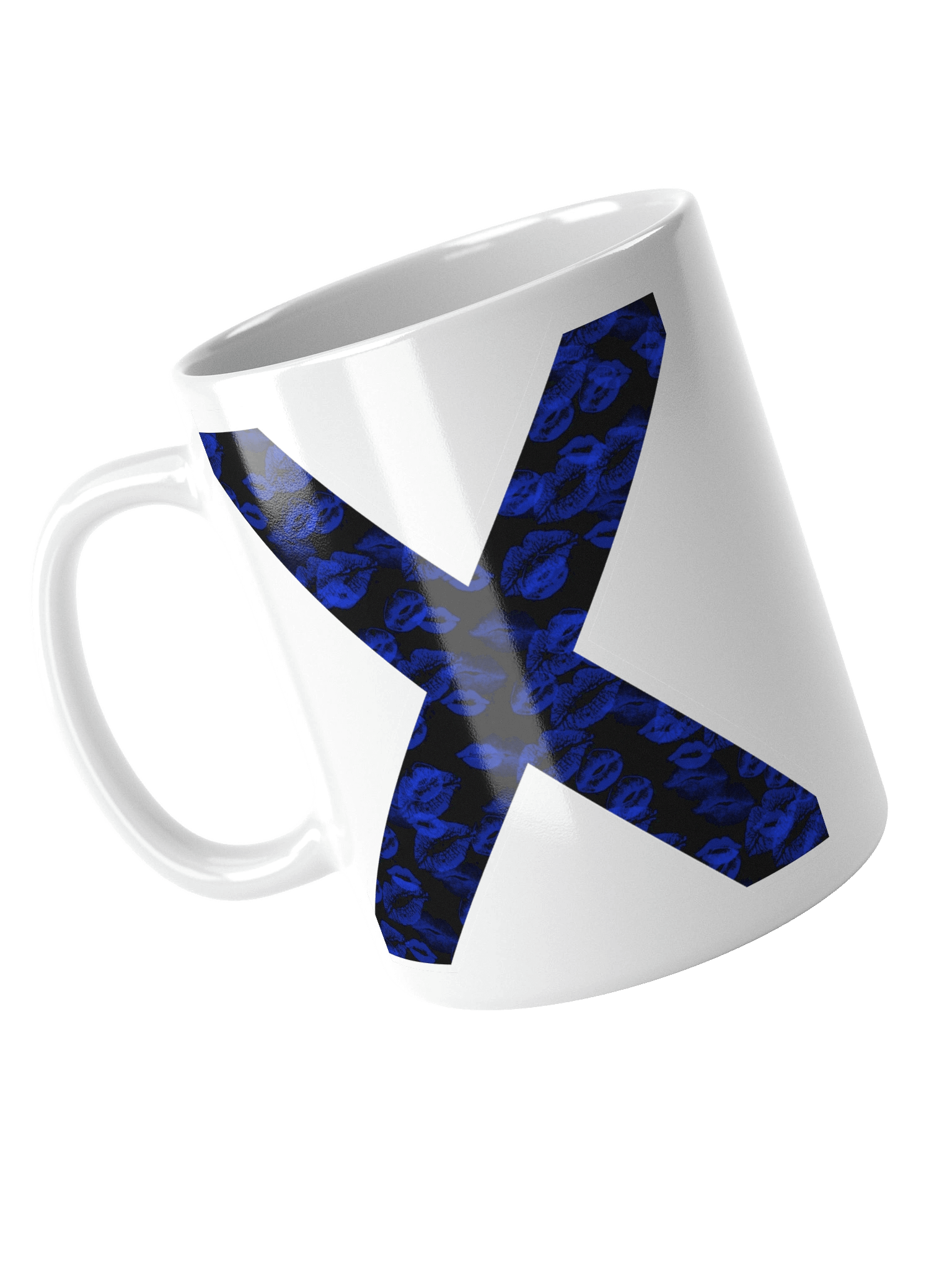 Black X Blue Lipstick Kisses | Glossy White Mug product image (8)
