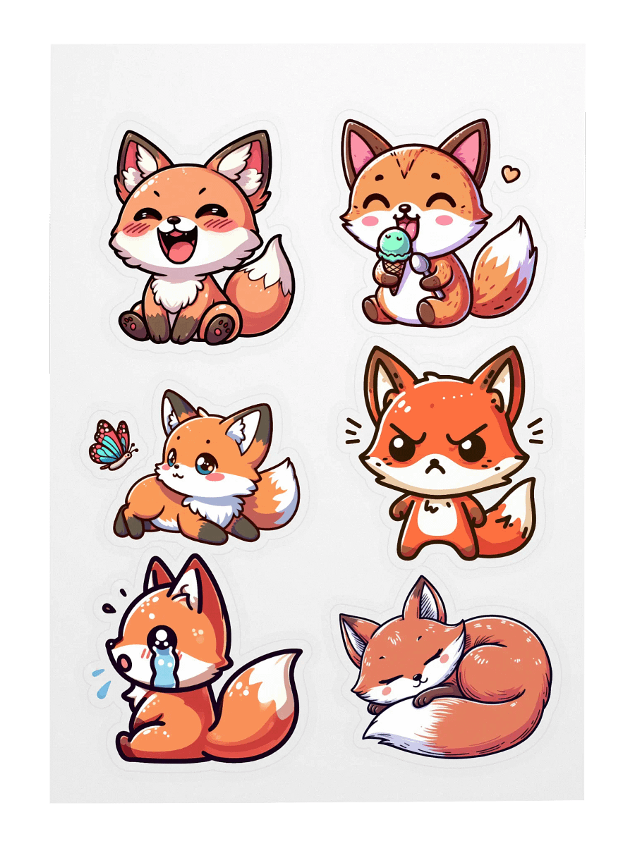 Whimsical Foxes Sticker Sheet product image (3)