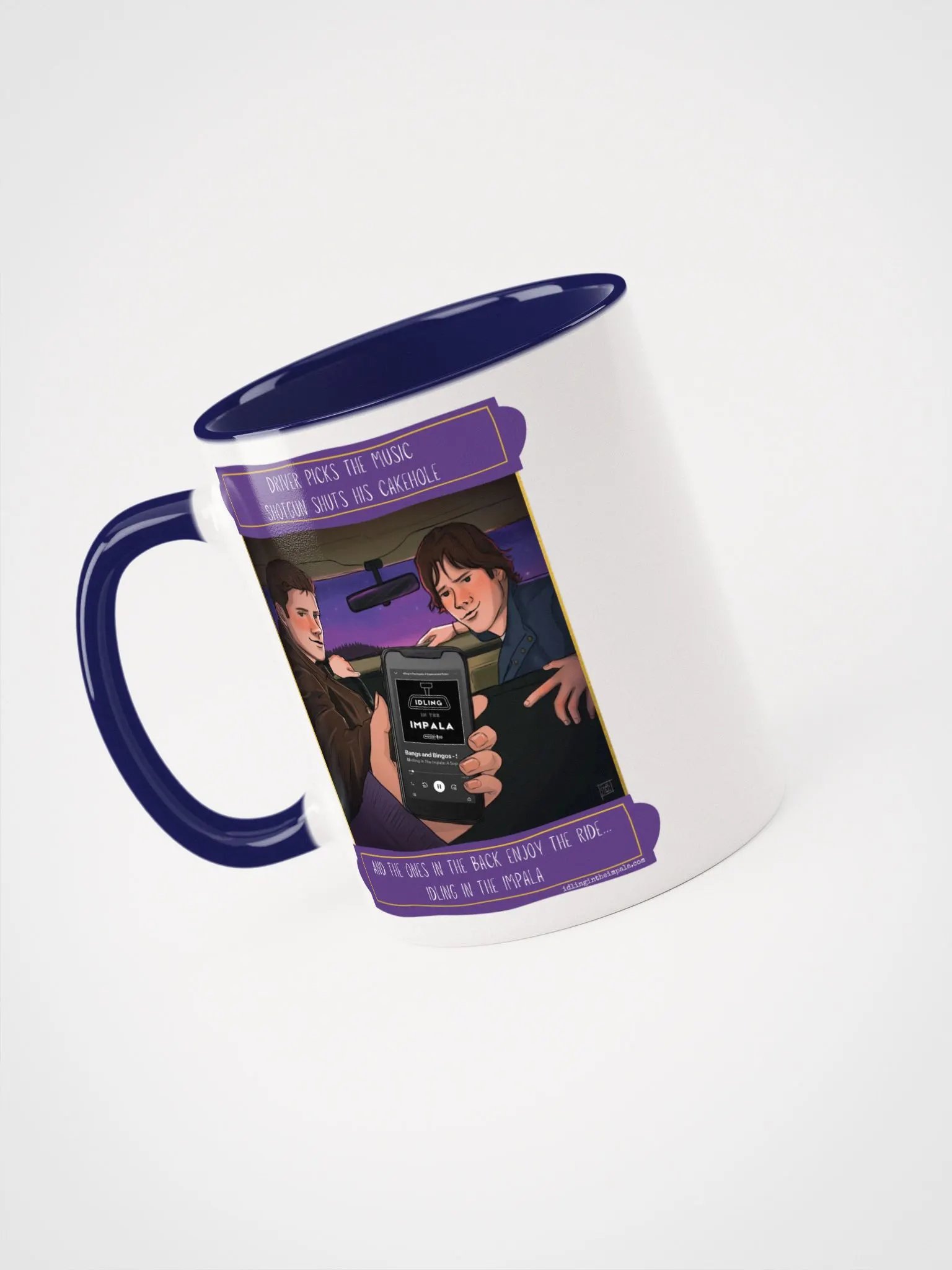 Backseat White and Blue Mug - Bangs and Bingos and Tags and Tropes product image (3)