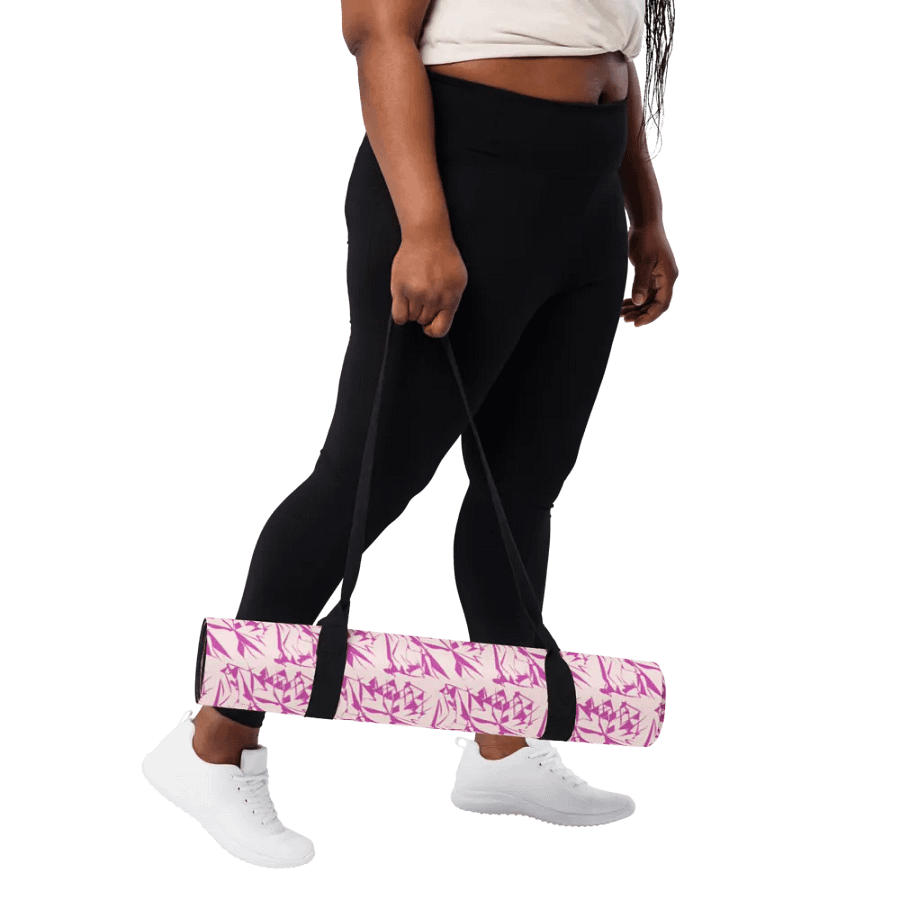 Miniday Designs Pink Floral Yoga Mat product image (3)