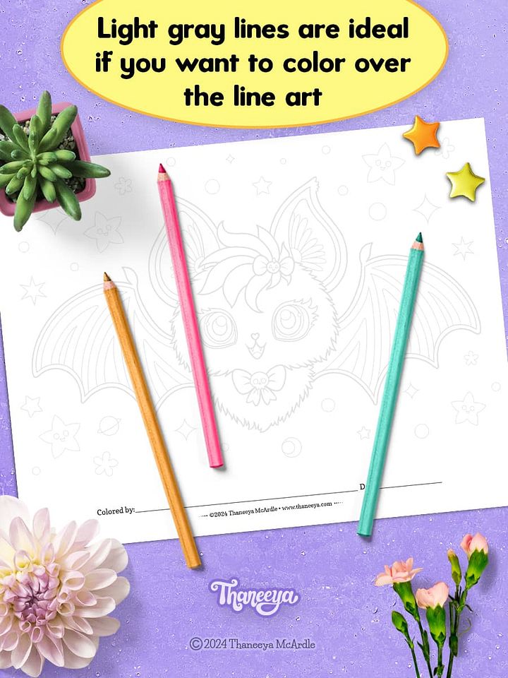 Cat-Bat - Single Coloring Page product image (2)