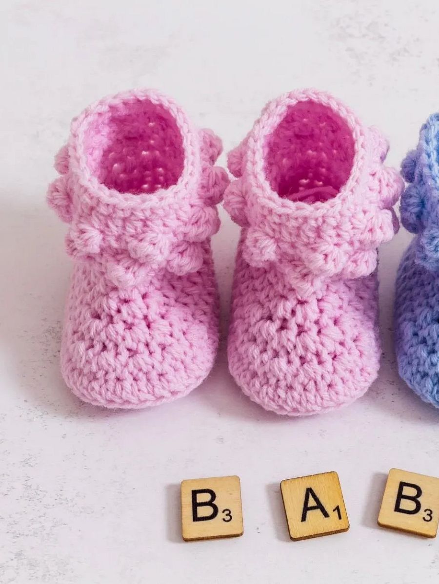 Crochet Pattern: Bobble Baby Booties product image (3)