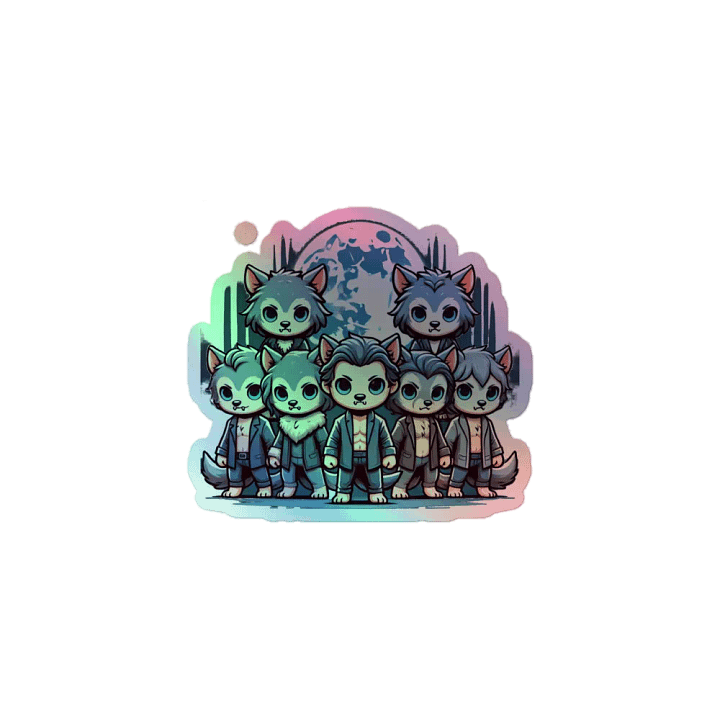 Adorable Chibi Werewolf Pack Vinyl Sticker - Full Moon Edition 🌕🐺 product image (1)