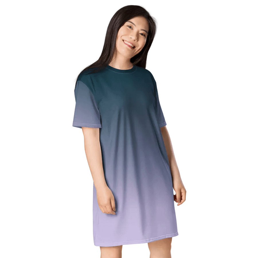 Lavender Sky All-Over T-Shirt Dress product image (4)