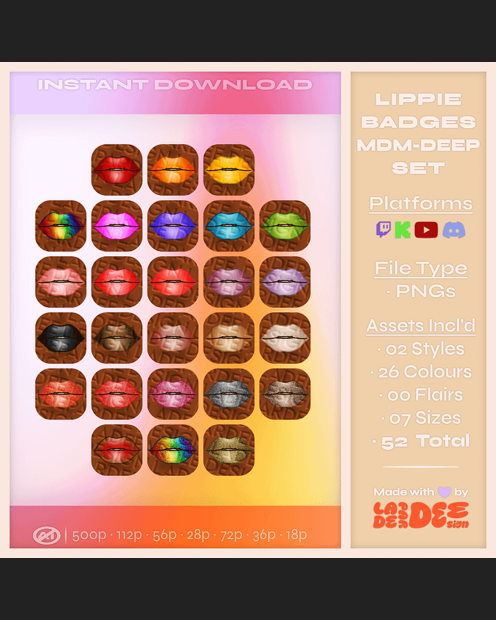 Lippie Badges [Medium-Deep Set] product image (1)