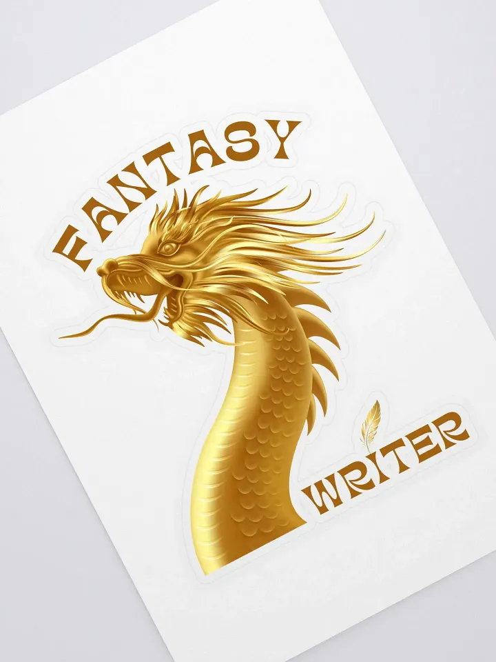Fantasy Writer Gold Dragon Sticker product image (1)