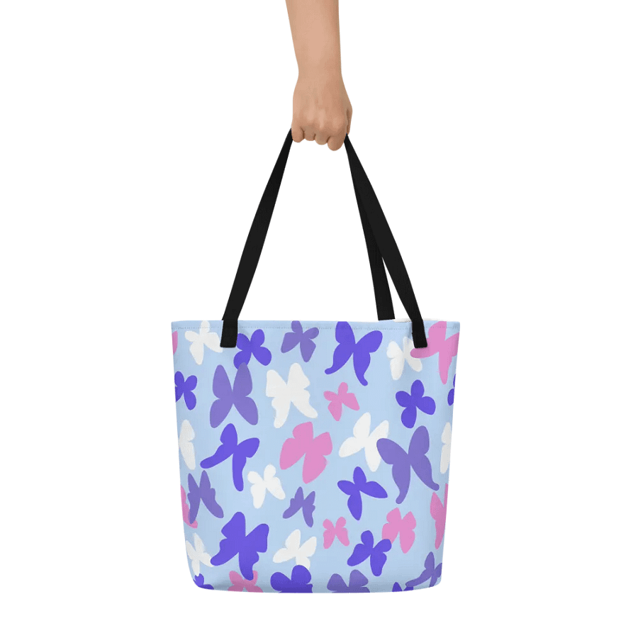 All-Over Print Large Tote Bag w/ Pocket - Butterflies product image (7)
