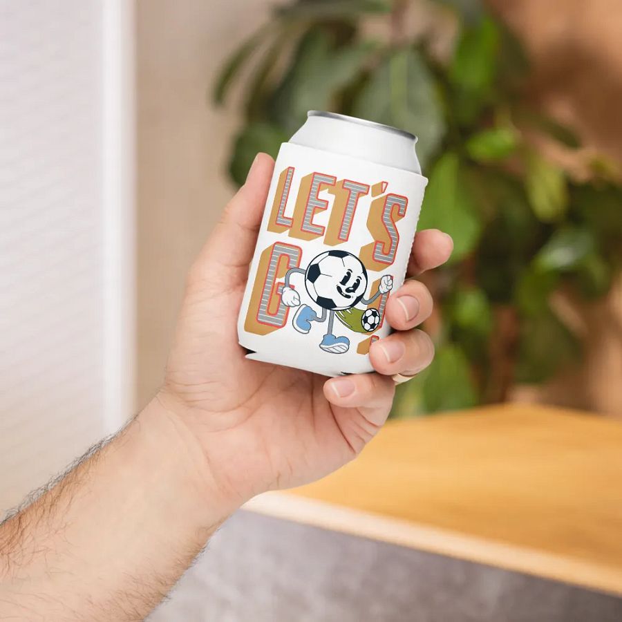 Lets Go Mascot Soccer Energetic Ball Coozie Can Cooler product image (5)