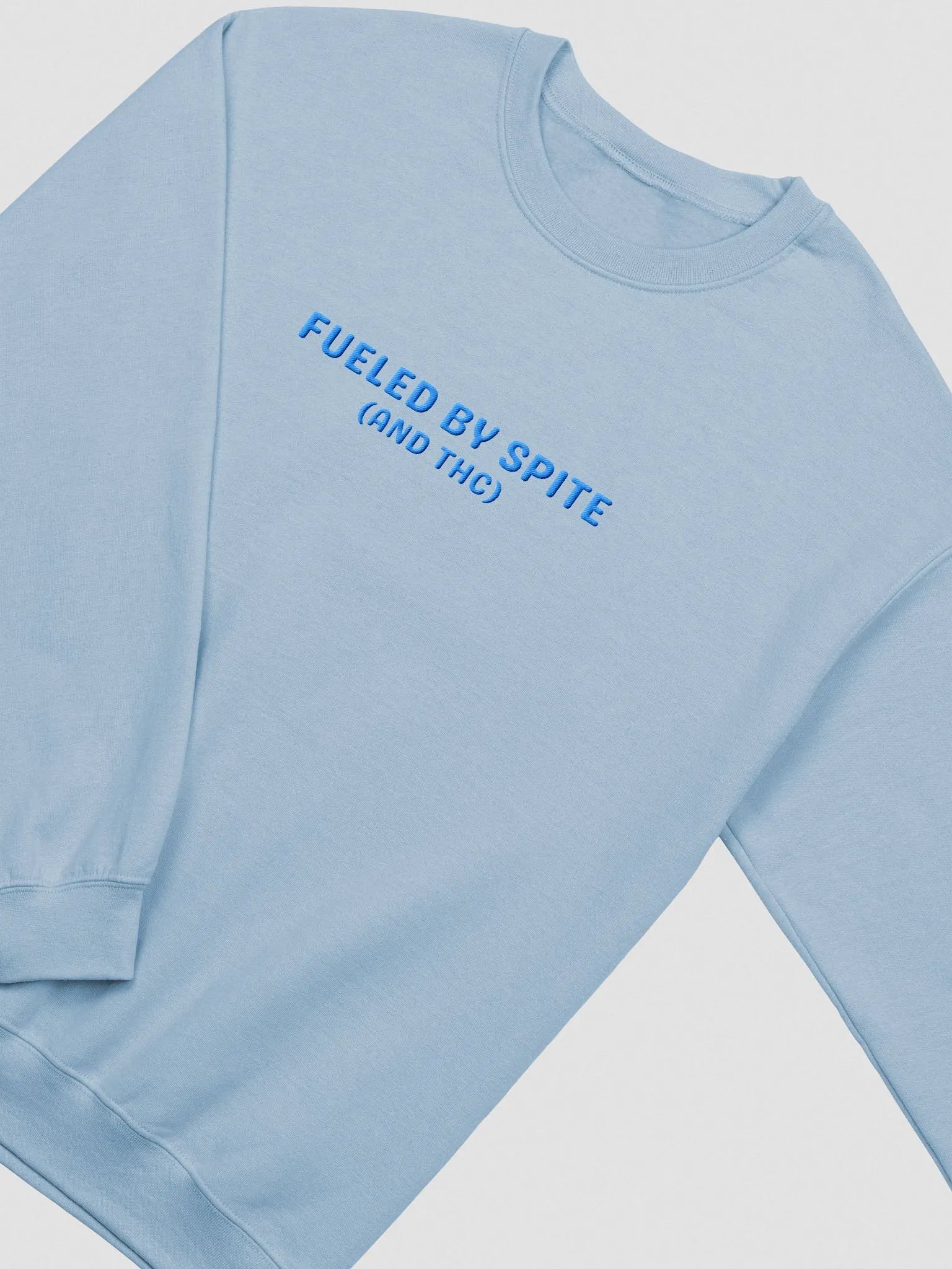 FUELED BY SPITE (aqua thread) embroidered classic crewneck product image (10)