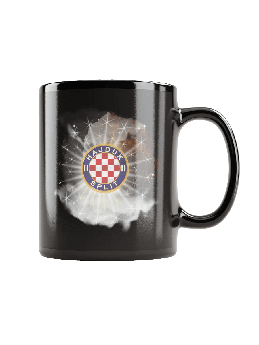 Hajduk Split Checkered Logo Black Glossy Mug product image (5)
