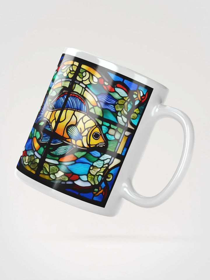 #002 - Yellow Blue Parrot Fish Stained Glass Mug product image (3)
