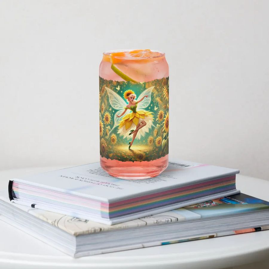 Sunflower Fairy Enchanting Glass with Optional Lid and Straw product image (4)