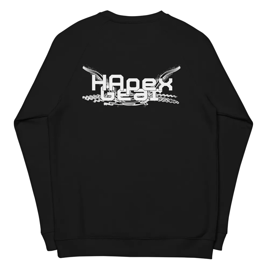 Unisex Organic Raglan Sweatshirt - White HApex Gear Black Logo product image (7)