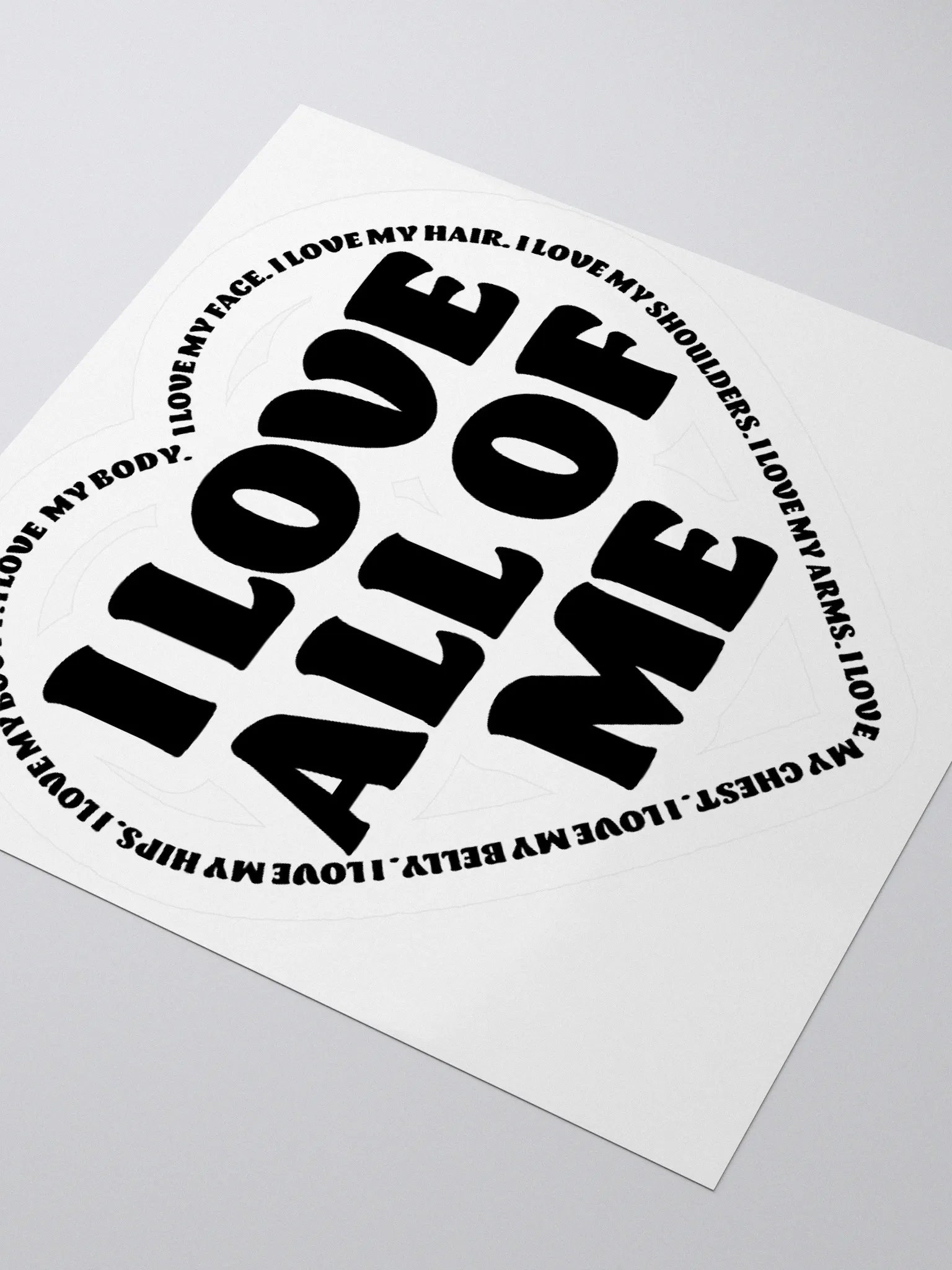 I Love All Of Me Sticker - 3"x3" product image (3)
