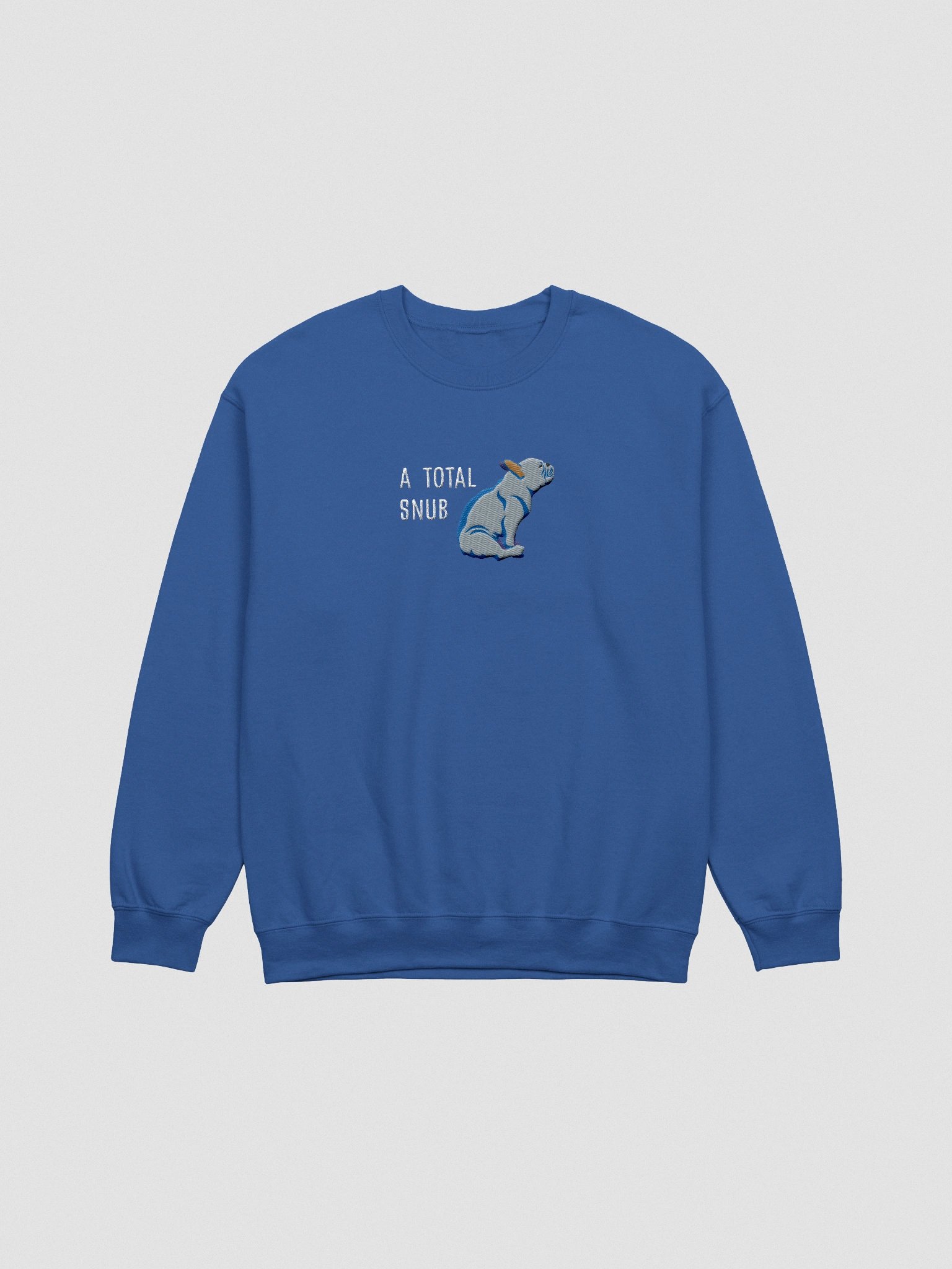 A Total Snub Sweatshirt (Embroidered) of a French Bulldog(Blue) product image (4)