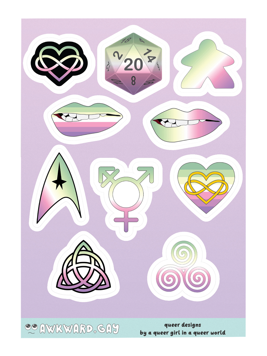Genderfae Pride Mixed Designs Sticker Sheet product image (3)