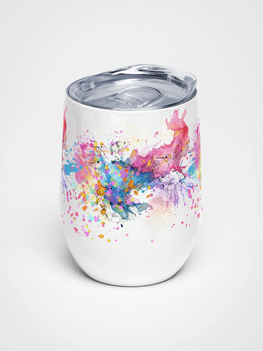 watercolor hummingbird wine tumbler for arty moms daughters friends product image (1)
