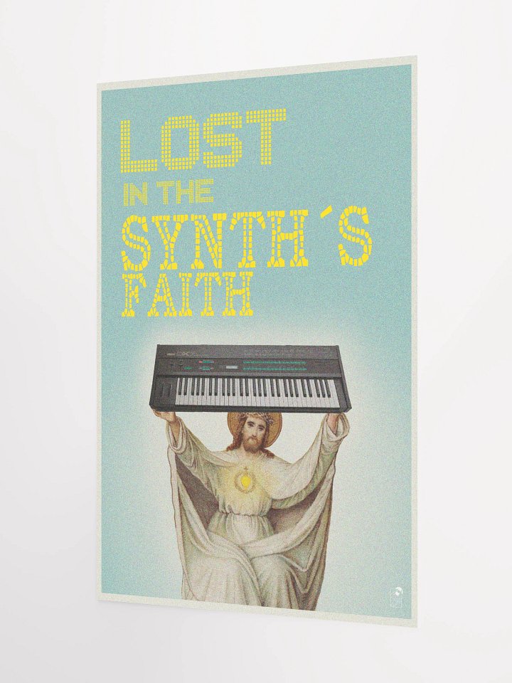 Lost in the Synth´s Faith, YAMAHA Dx7 tribute, by Frank Fonik, Techno EDM Matte Paper Poster product image (2)