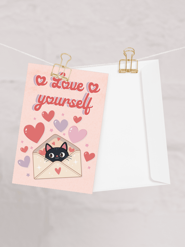 Feline Valentine Envelope - Printable Valentine Card | Digital Download product image (3)
