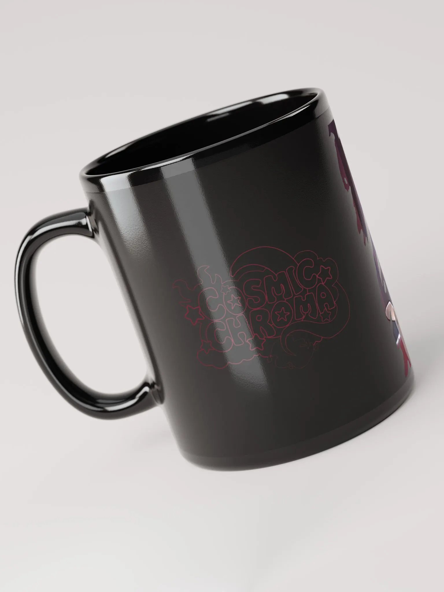 Vampire Valentine - Romantic Pinup Game Fanart - Black Ceramic Mug - Art by CosmicChroma product image (4)