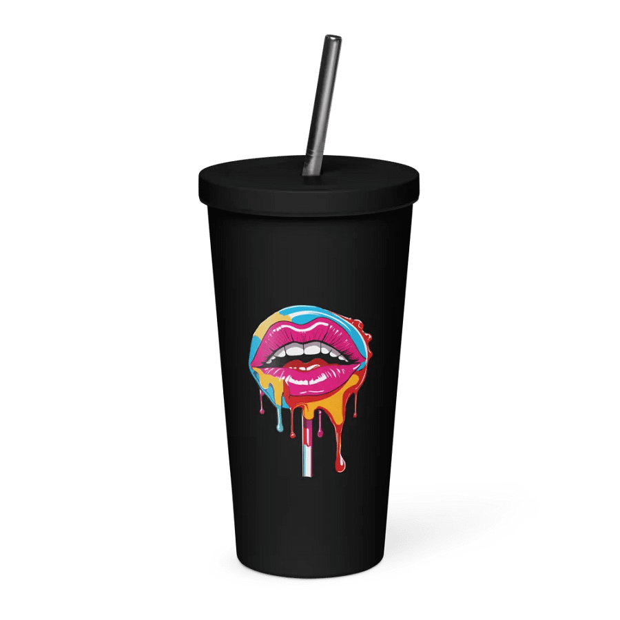 MOLLIPOP INSULATED TUMBLER WITH STRAW product image (1)
