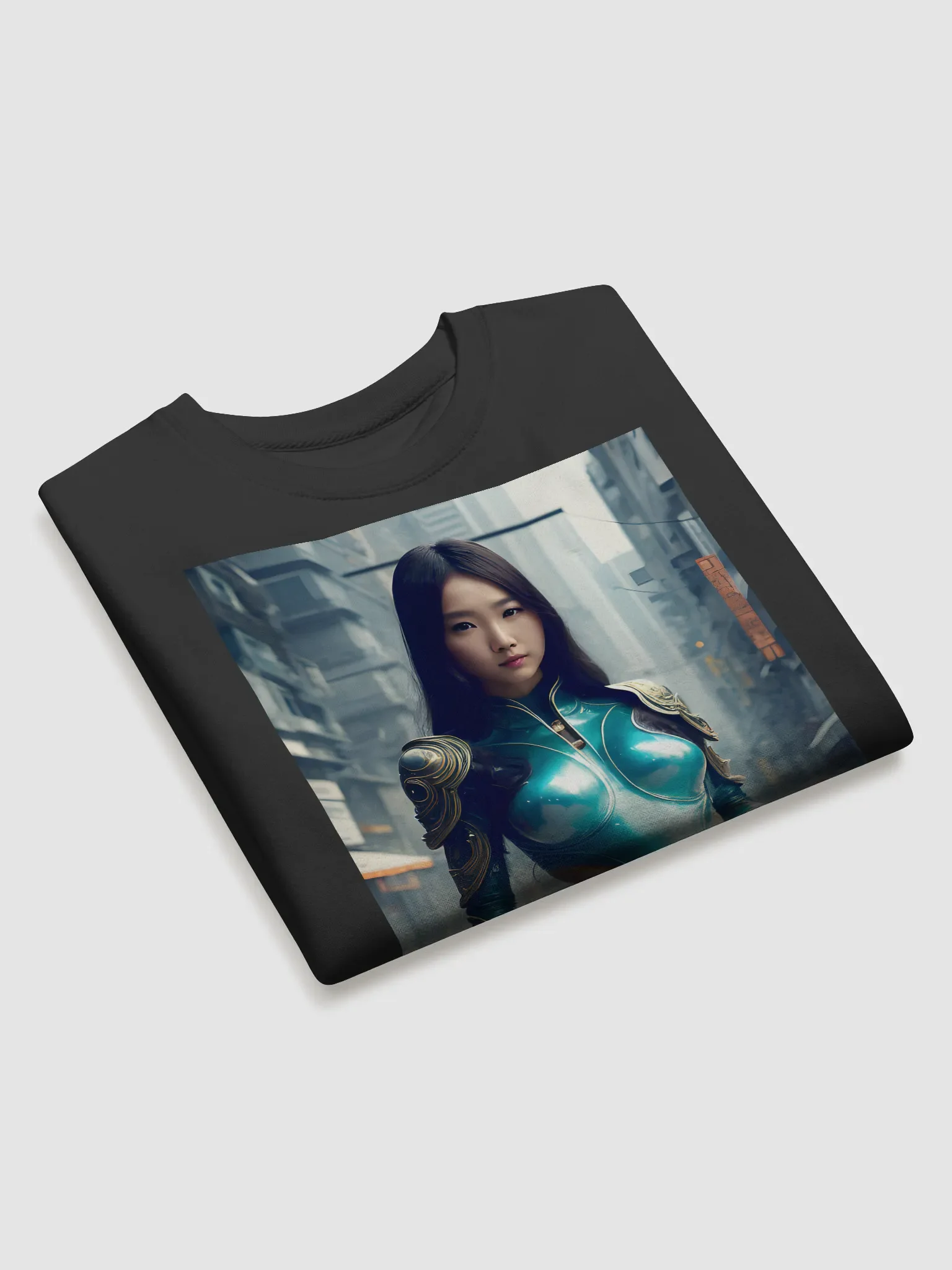 Lovely Asian Cyberpunk Portrait - Cool Art Sweatshirt product image (3)