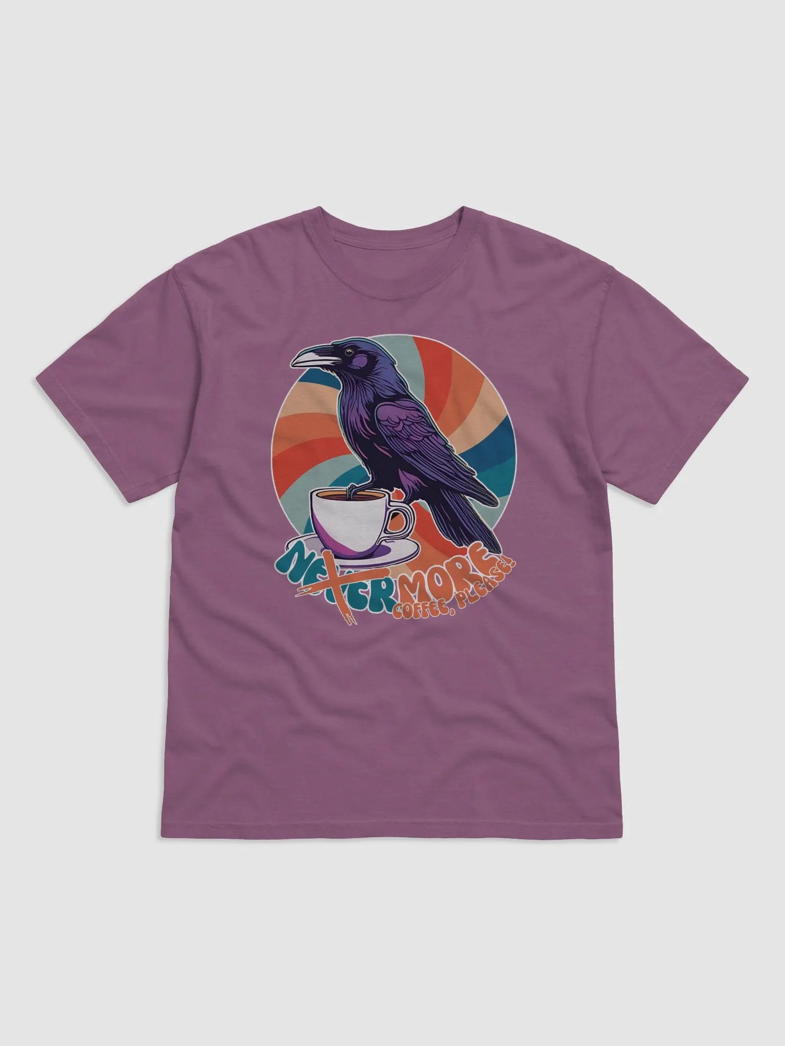 Nevermore Coffe Please! Raven Retro T.shirt product image (12)