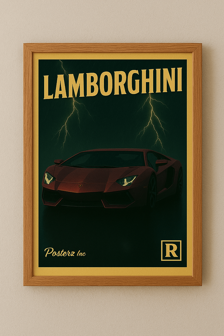 Lambo Thunder Cinematic Speed Poster product image (1)
