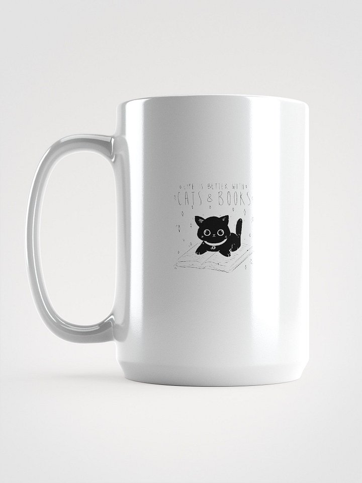 Cats and Books White Glossy Mug product image (1)