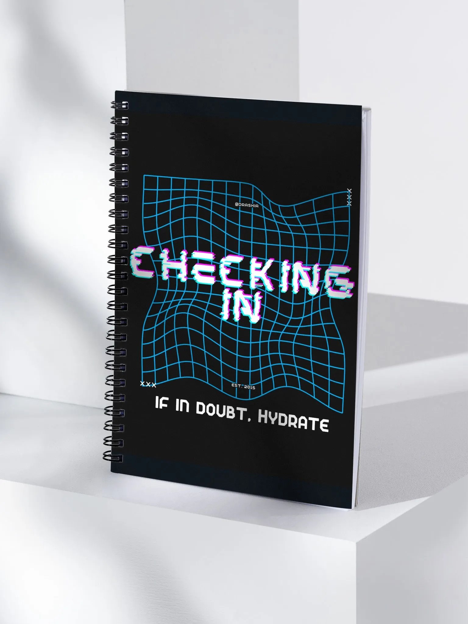 Neon Cyber Check Spiral Notebook product image (4)