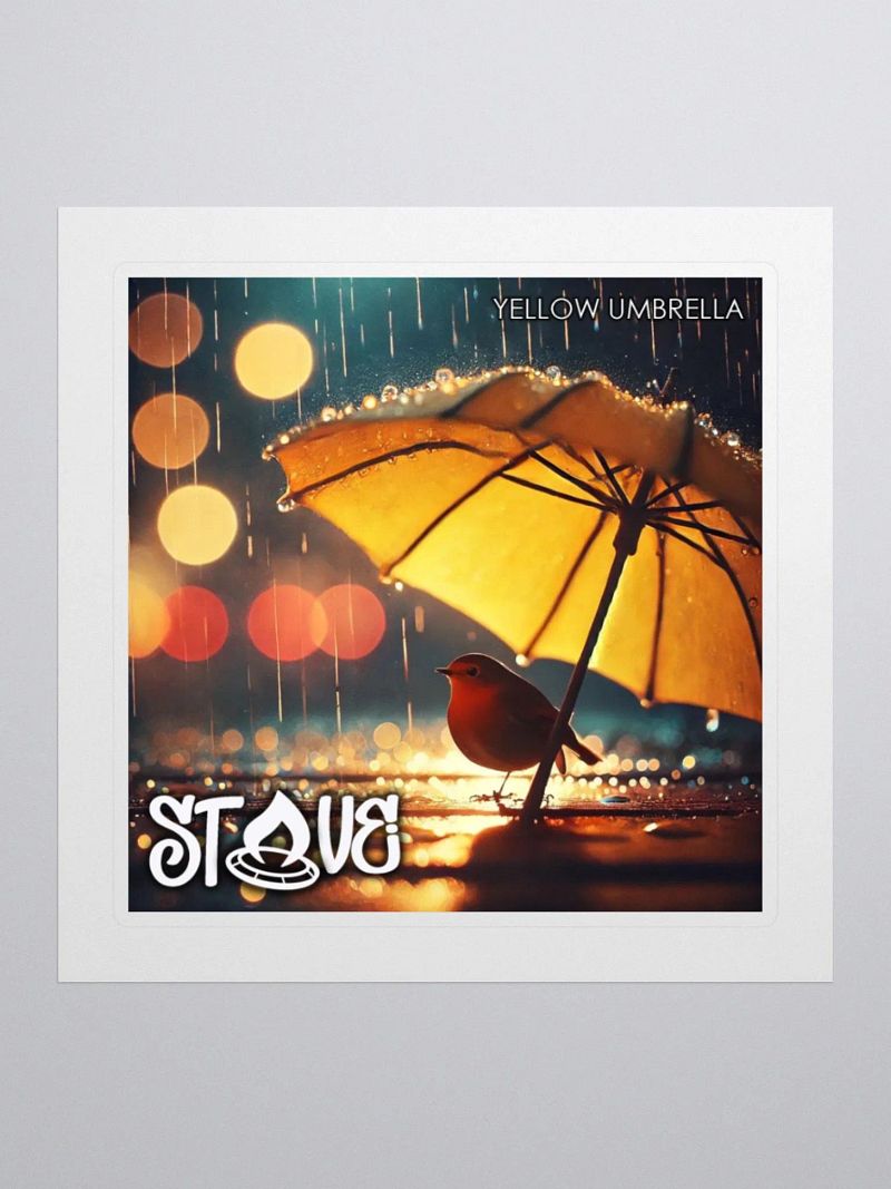 Yellow Umbrella Single Art Sticker