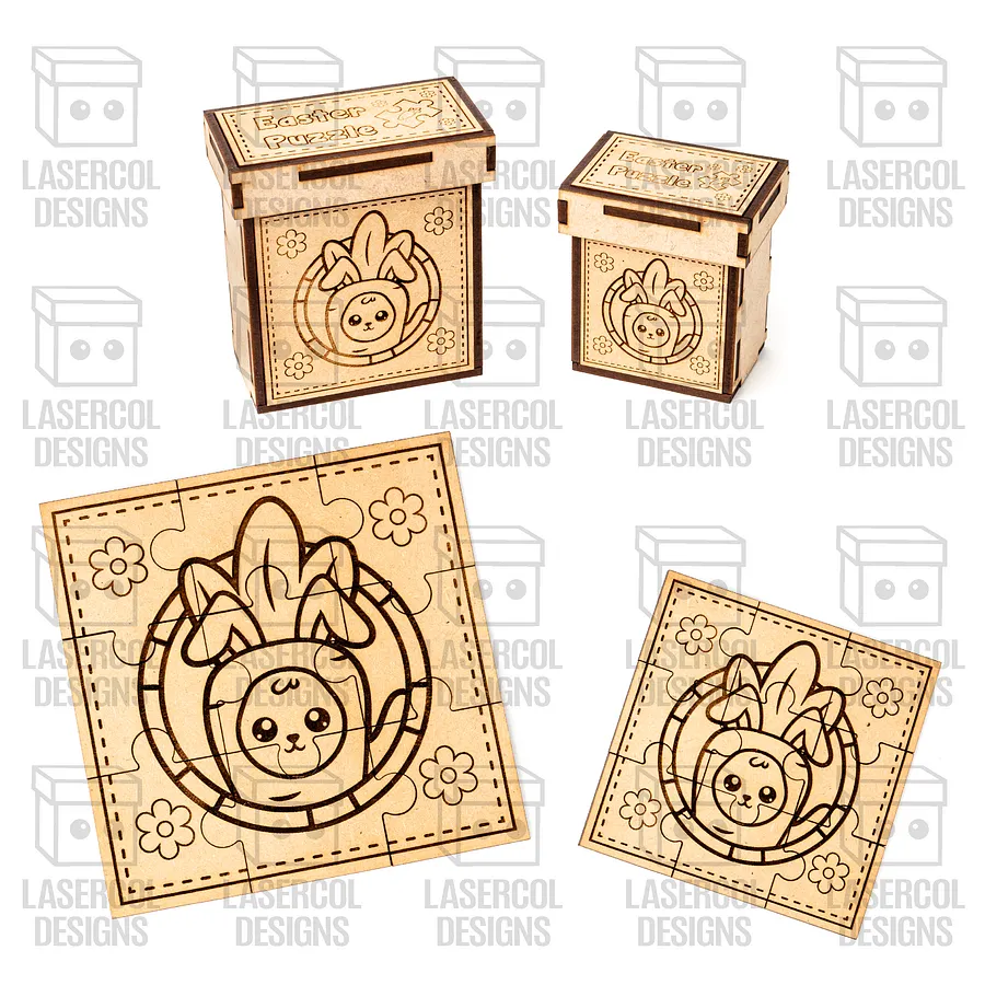 Easter Bunny Puzzle Bundle (Set 1-2-3-4) - Laser Cut Files product image (8)