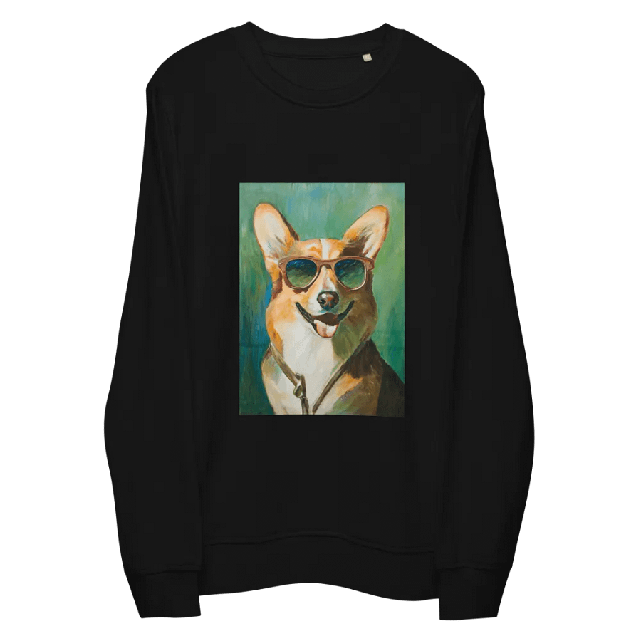 Cool Corgi Sunglasses Painting - dogPXL Artistic series Unisex Organic Sweatshirt product image (6)