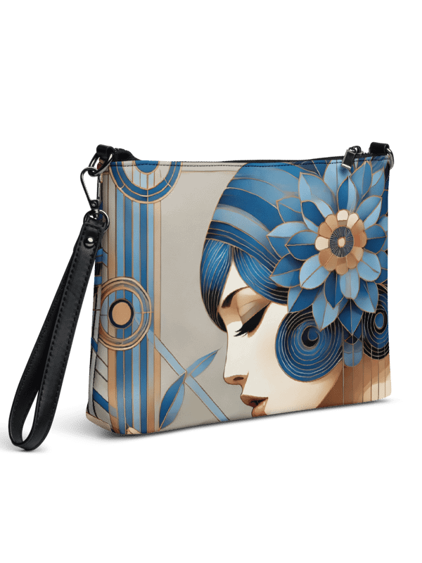 Art Deco Blue Floral Crossbody Bag product image (2)
