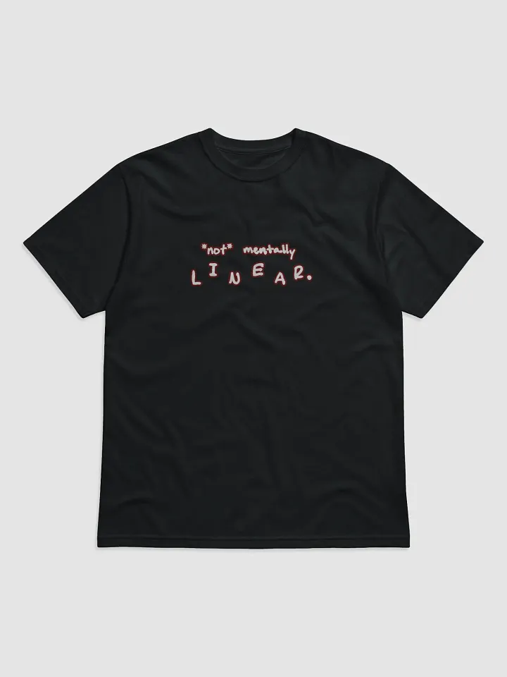 *not* mentally linear (lined design, #6D1616) unisex eco tee product image (1)