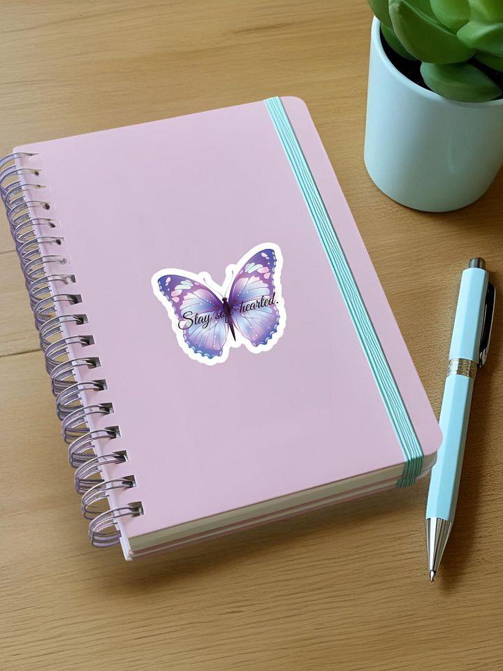 Stay Soft-hearted – Purple Butterfly Inspirational Quote Sticker product image (1)