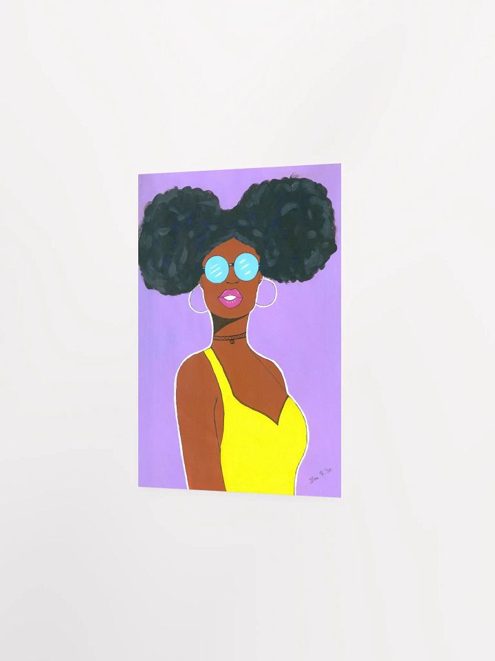 Afro American girl - art by Dina R. (acrylic painting picture) - Enhanced Matte Paper Poster (in) product image (2)