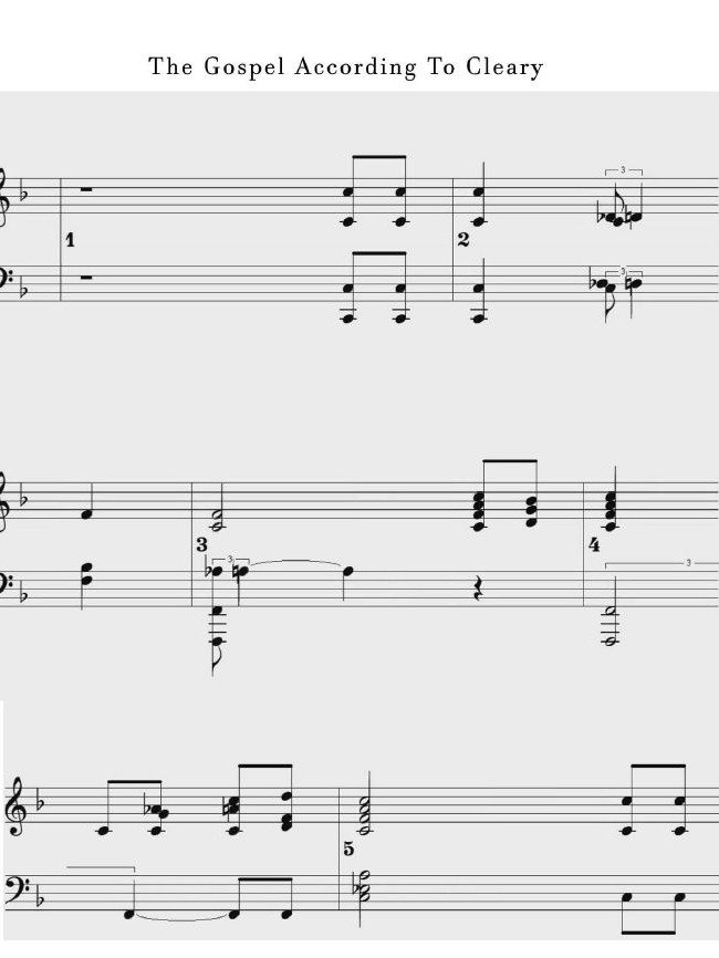 The Gospel According To Cleary - Piano sheet music product image (1)