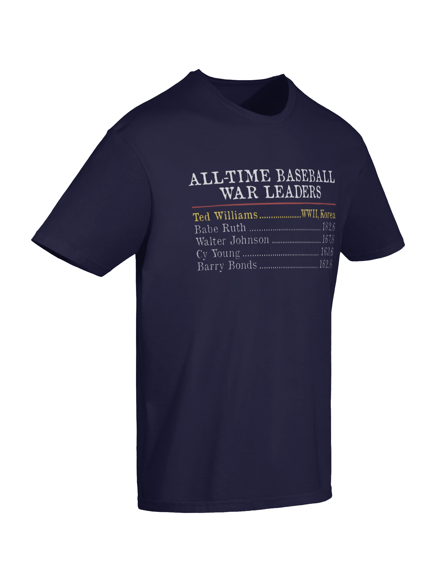 All-Time Baseball WAR Leaders T-Shirt product image (7)